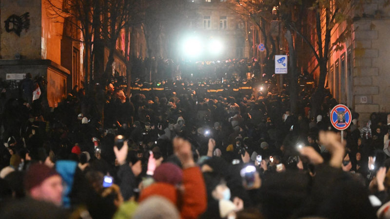 Участники митинга оппозиции в Тбилиси практически разошлись